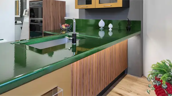 piano cucina in pietra lavica monocolore spesso 5cm