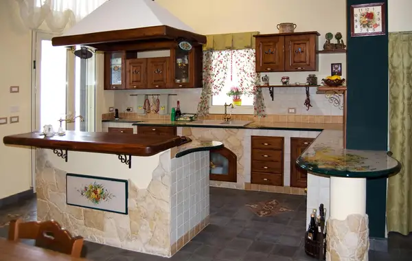 cucina in muratura lombardia in pietra lavica