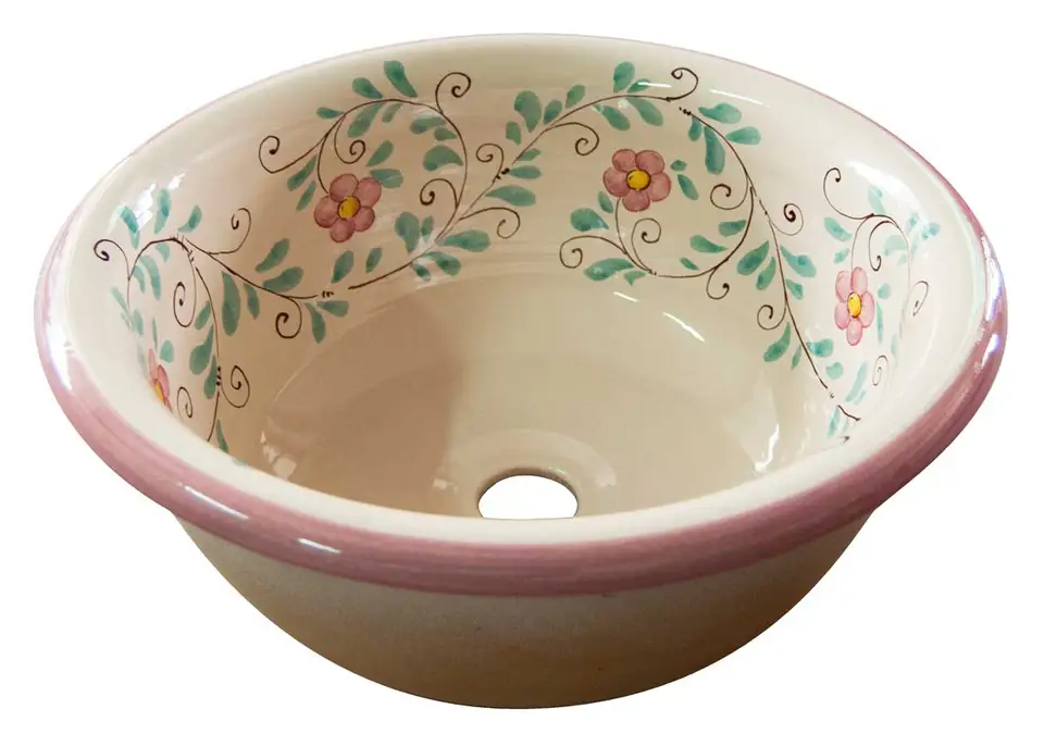 pozzetto in ceramica decorato a mano