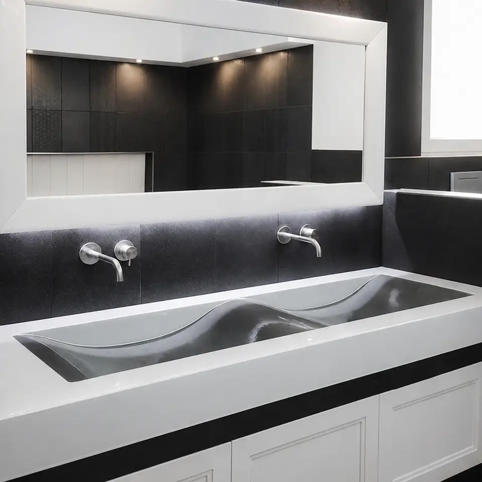 Mobile arredo bagno moderno due lavabi monoblocco