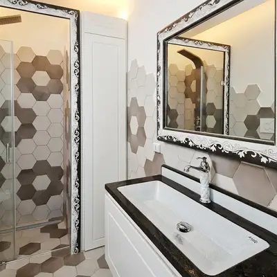 bagno moderno con piano in pietra