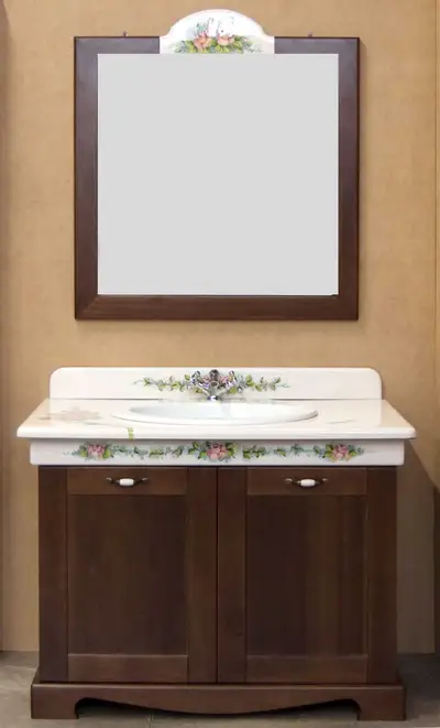 mobile bagno con mobile in legno massello