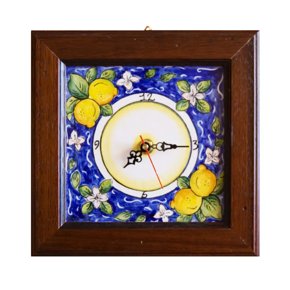 Orologio con decorazione limoni decorati a mano