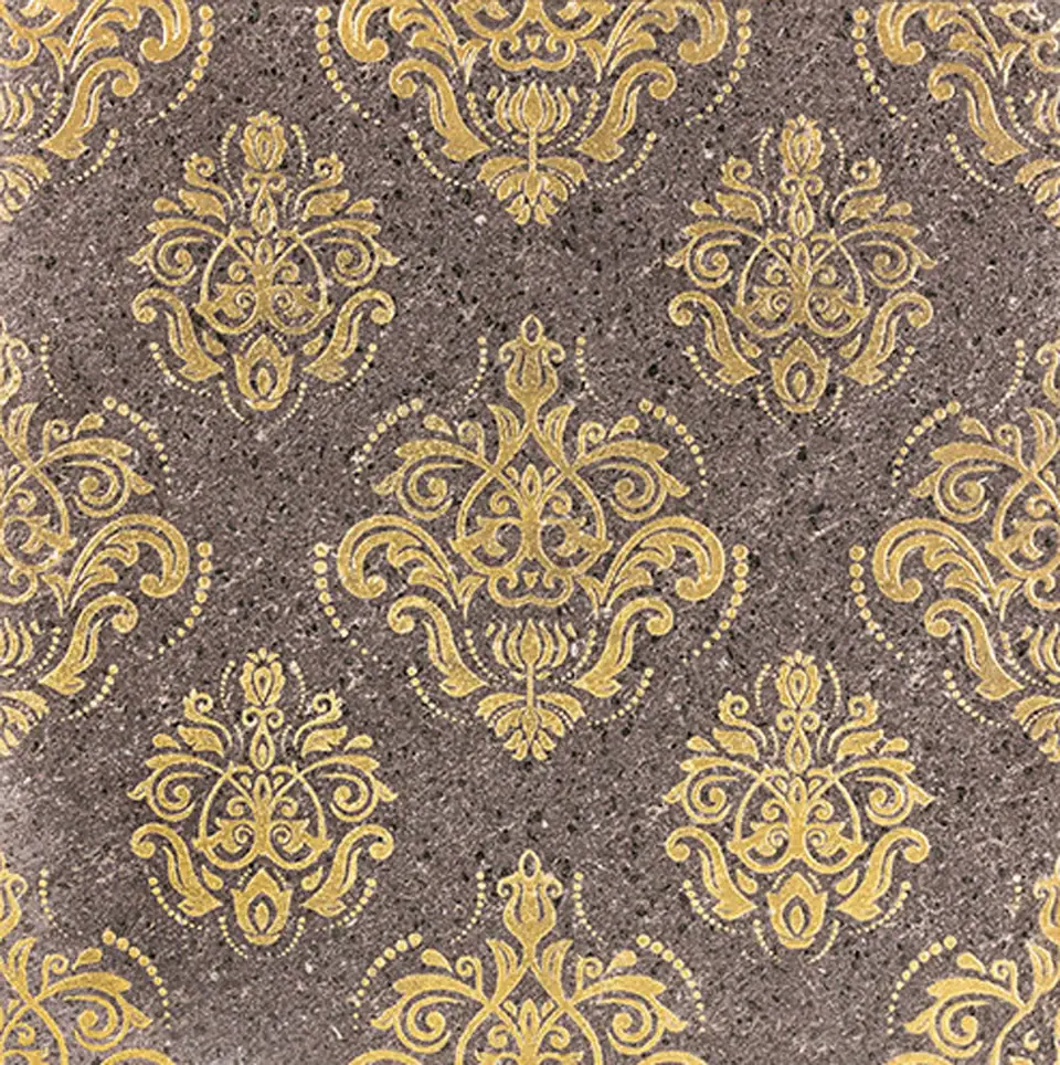 Piastrella in pietra lavica colore oro damascato
