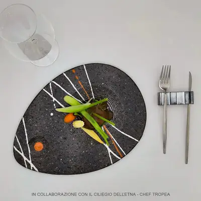 Pietra lavica per servire piatti caldi gourmet