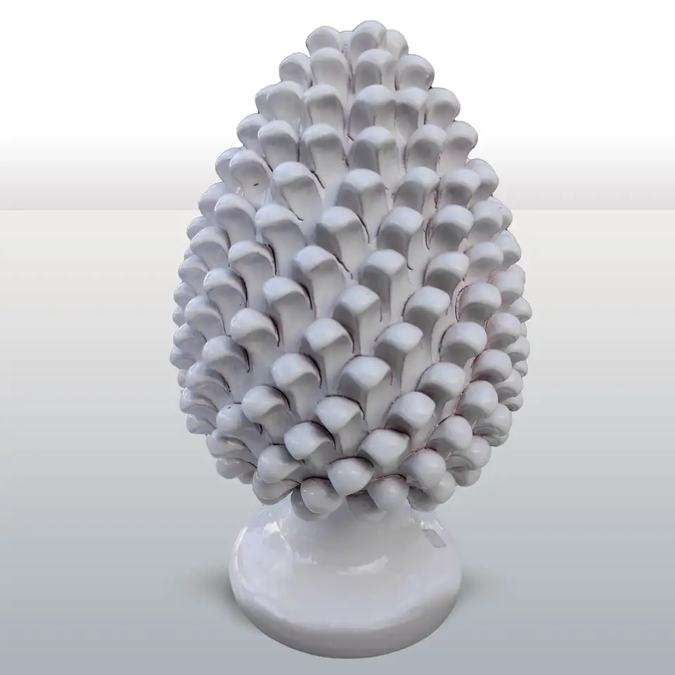 Pigna in Ceramica Bianca H31 bianca monocolore