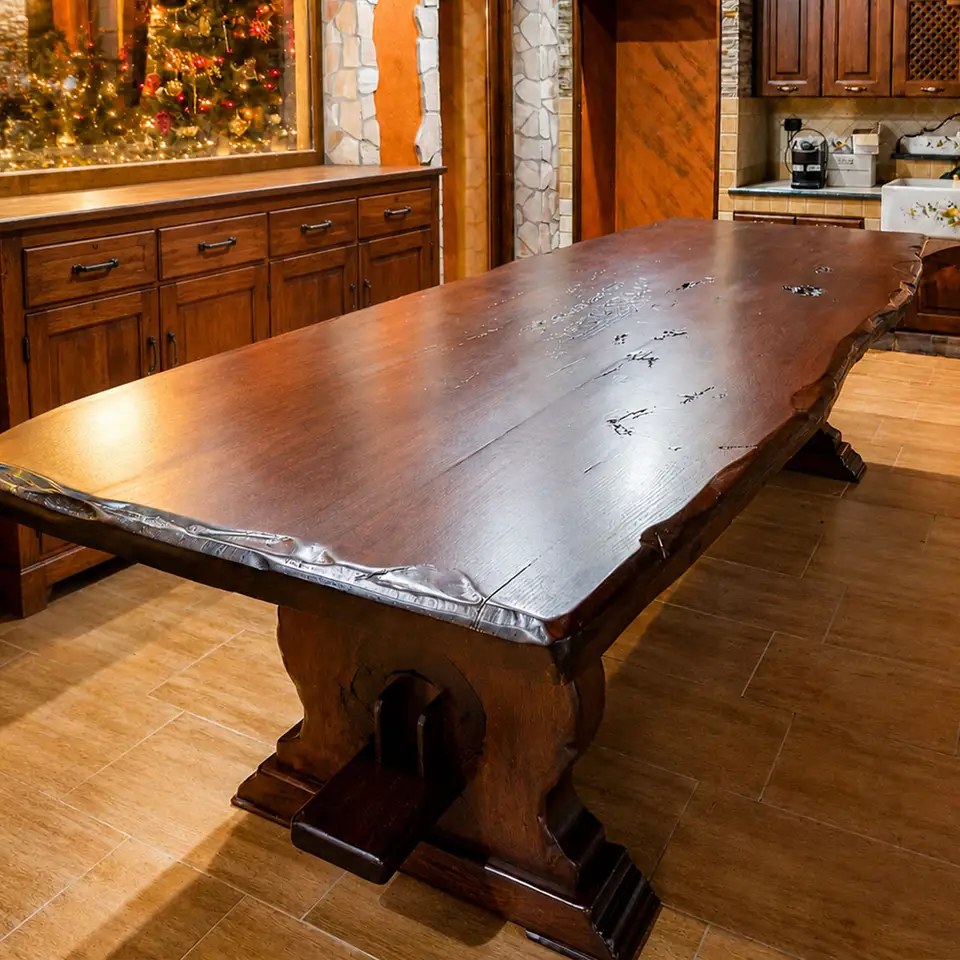 Tavolo in legno massello rustico modello Fratino