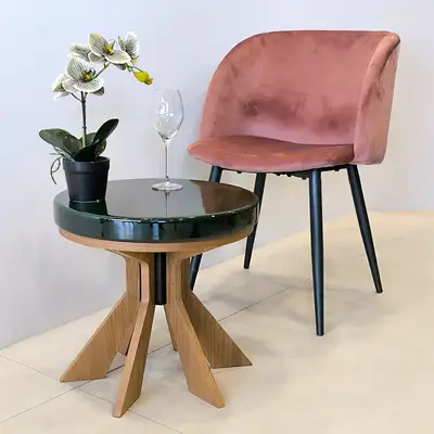 tavolino legno pietra lavica