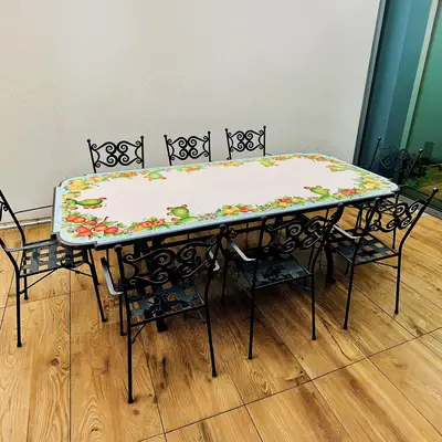 tavolo pietra lavica decorata 8 posti