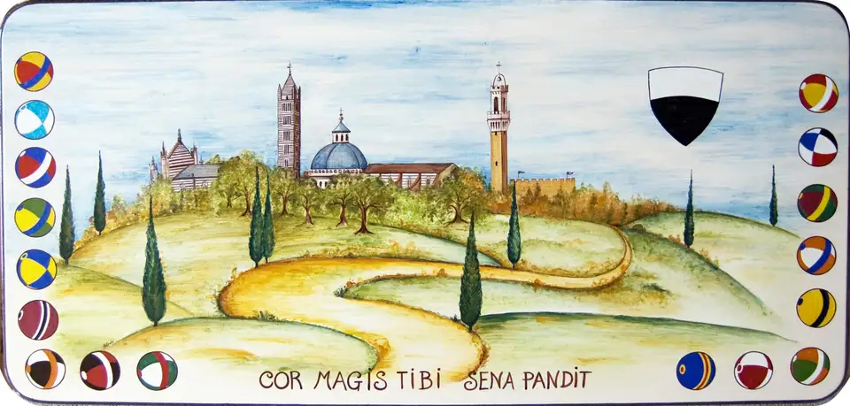 Tavolo in pietra lavica con decoro personalizzato dipinto a mano