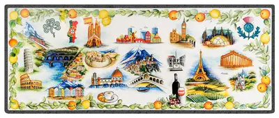 tavolo con decorazioni citta