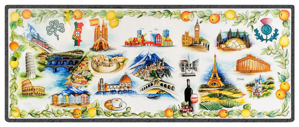 tavolo con decorazioni citta