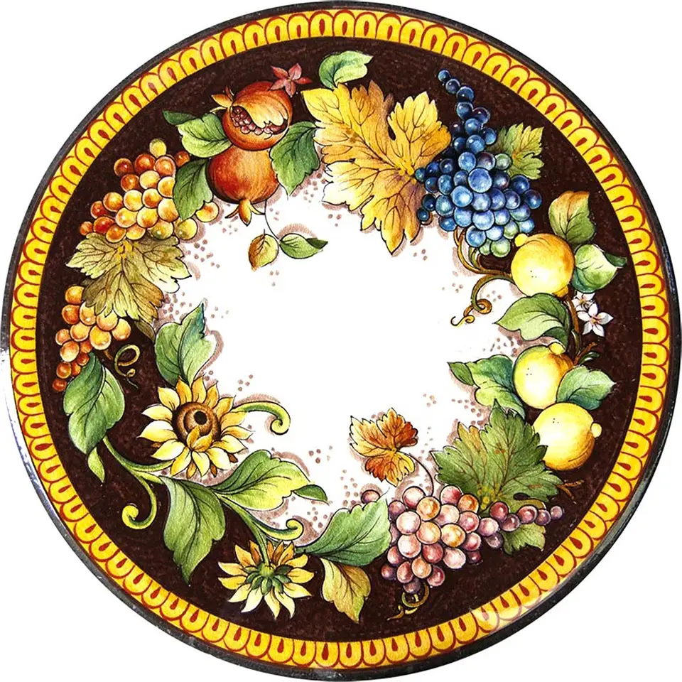 Tavolo in Pietra Lavica Decoro Autunno