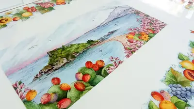 decoro su pietra lavica ceramizzata isola bella