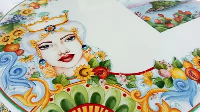tavolo decorato testa di moro donna