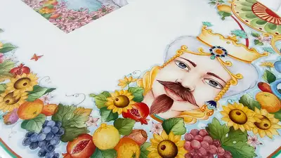 tavolo decorato testa di moro uomo