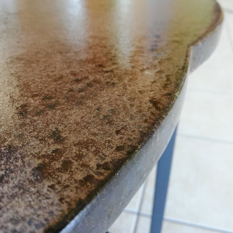 bordo tavolo in pietra lavica modello rame