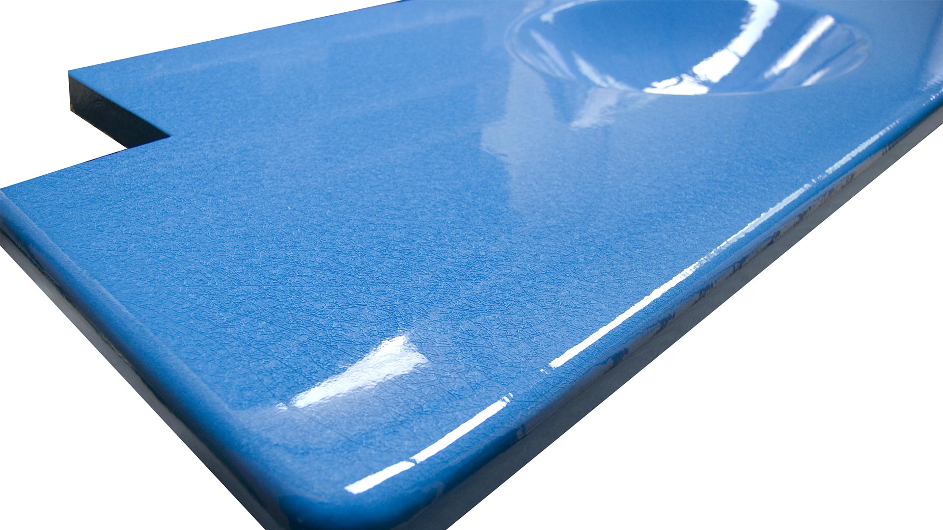 top per mobile bagno in pietra lavica monocolore blu vetrificato colore carta da zucchero Giarre Caltagirone
